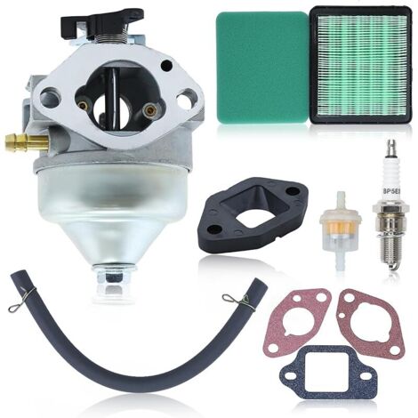 Kit carburateur pour Honda moteur GCV190 et tondeuse à gazon HRB217 HRX217, Carburateur + Filtre à air + Joints + Bougie d'allumage + Filtre à carburant accessoire kit 9 en 1