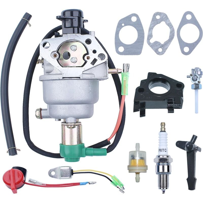 Coocheer - Kit carburateur pour moteur Honda GX390 GX340, carburateur universel avec bougie, joint, tuyau et filtre à carburant, adapté aux