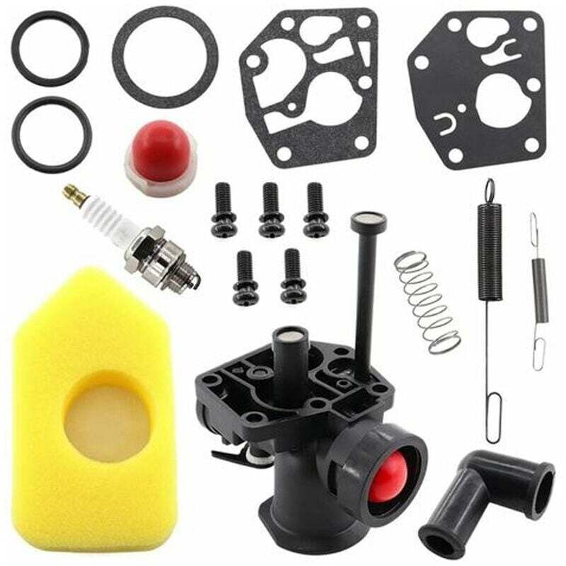 Sunxury - Kit carburateur pour tondeuse à gazon Briggs & Stratton 499809 498809A 494406 et filtre à air 698369 Ressort de régulateur 691859 692211