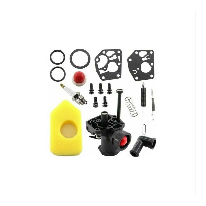Shining House - Kit carburateur pour tondeuse à gazon Briggs & Stratton 499809 498809A 494406 et filtre à air 698369 Ressort de régulateur 691859