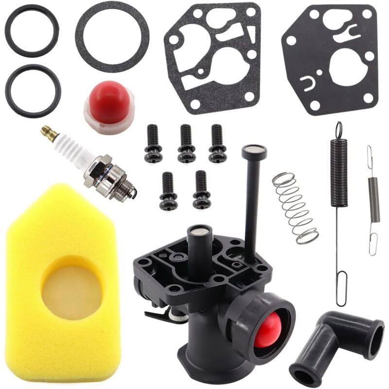 Kit carburateur pour tondeuse à gazon Briggs & Stratton 499809 498809A 494406 et filtre à air 698369 Ressort de régulateur 691859 692211 Membrane