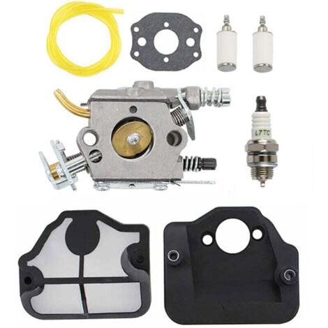 Kit carburatore Husqvarna 36 41 136 137 141 142 per WT-834 WT-657 WT-529 WT-289 WT-285 WT-239 WT-202, sostituisce 530071987 530019172 530035482, con filtro aria e filtro carburante
