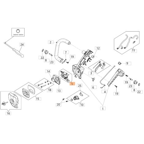 Kit: carburatore ORIGINALE OLEOMAC per motosega modello GSTH 240 50350188