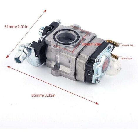 Kit carburatore per decespugliatore da 52cc, 49cc e 43cc con guarnizione, tubo flessibile, candela e filtro carburante.