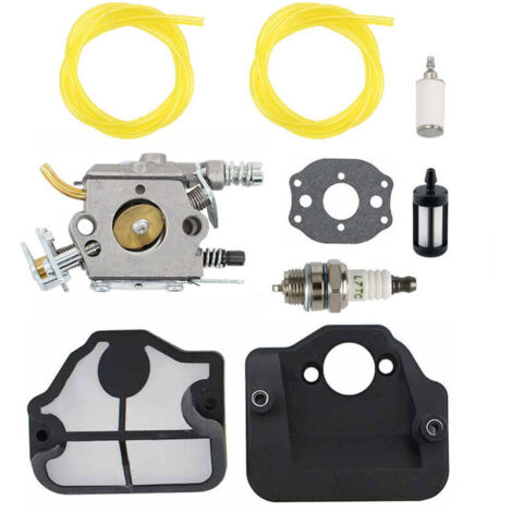 Kit carburatore per motoseghe Husqvarna 36, 41, 136, 137, 137E, 141, 142, 141LE e 142E, sostituisce WT-834, WT-657, WT-285, WT-239 e C1Q-W29E, con filtro aria e carburante