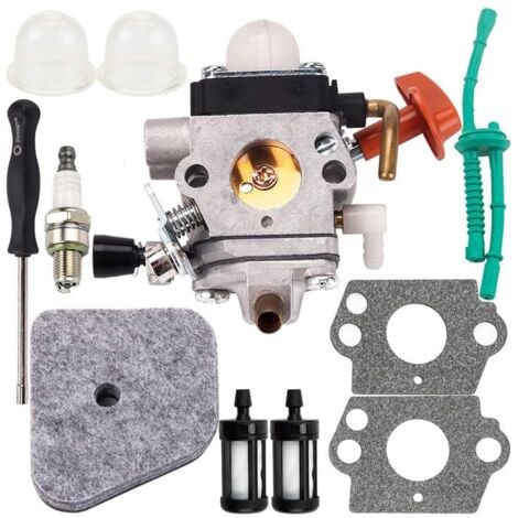 ALOVEZ Kit carburatore per Sthil FS87 FS90 FS100 FS110 FS130 HL95 HL100 HT100 HT101 KM90 KM100 KM110 SP90 Tagliafilo 4180-120-0610 Sostituzione con cacciavite per filtro dell'aria H677