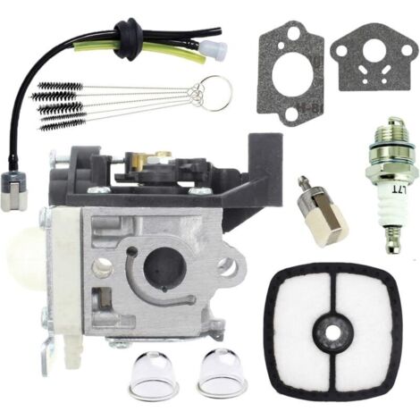 Kit carburatore RB-K93 per Echo SRM 225, SRM225i, SRM225U, SRM225SB, GT225, GT225i, GT225L, GT225SF, PAS225, PE225, PPF225, SHC225, A021001690, A021001691, A021001692, con spazzola per la pulizia.