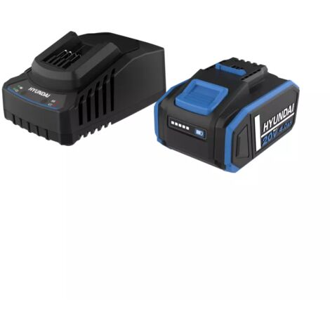 kit caricabatterie singolo e batteria di ricambio hyundai 20v 4ah - cod. 25899