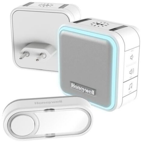 Kit carillon sans fil + carillon enfichable 150 mètres blanc 6 mélodies - HONEYWELL