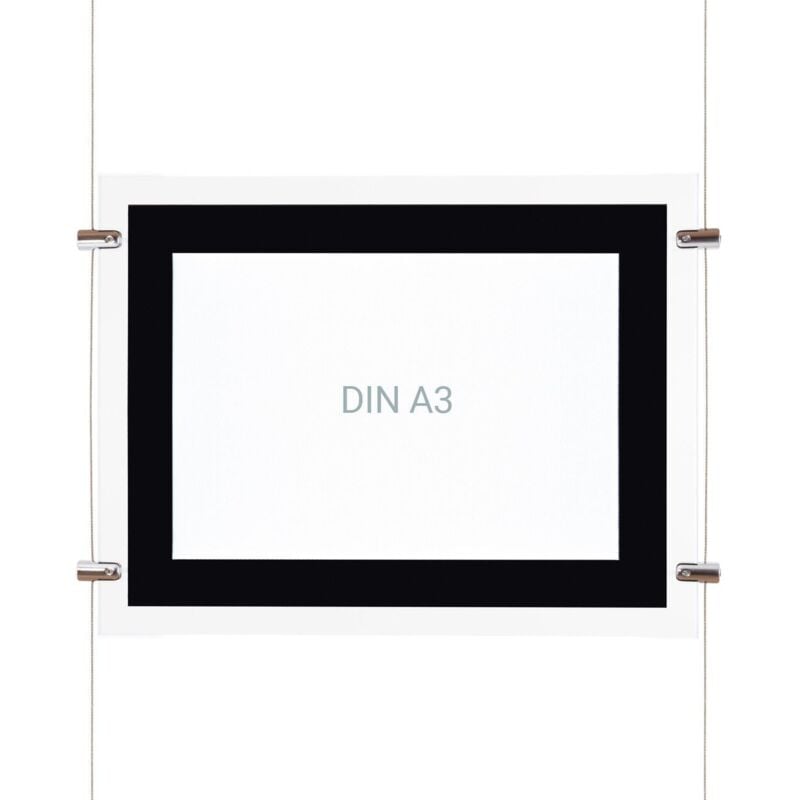 

Kit Cartel Expositor LED DIN A3 Horizontal 4 Carteles - 4 Carteles