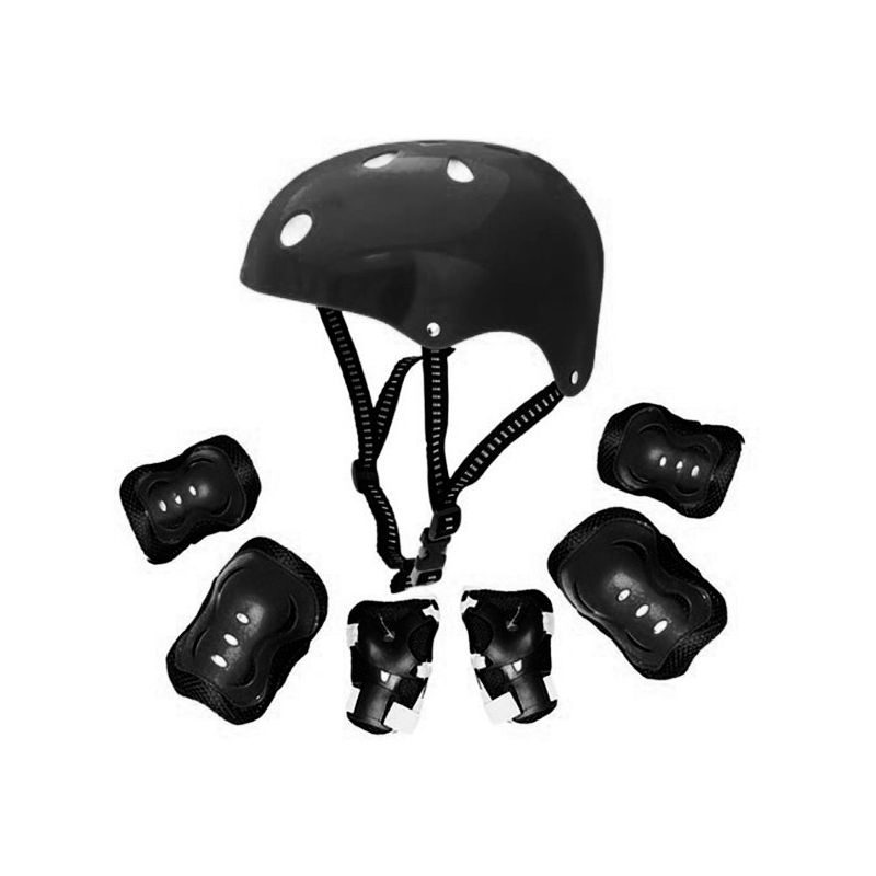 

Kit casco y protecciones para niños KR-006 Negro