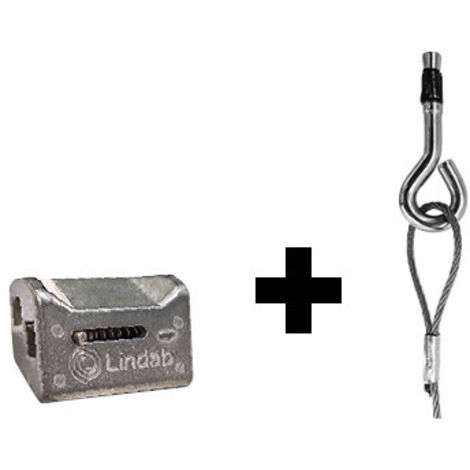 Kit cassette de 4 câbles pré-sertie Lg 2 mètres embout béton + galets Charge 50 Kg NATHER 998291