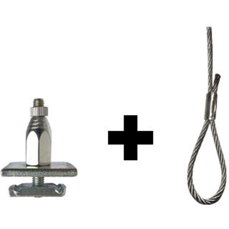 Kit cassette de 4 câbles pré-sertie Lg 2 mètres embout boucle + FASTRAIL Charge 50 Kg NATHER 998292