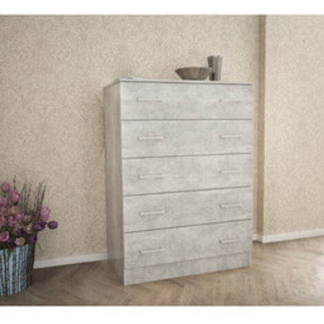 Kit Cassettiera 5 Cassetti 80X45X111 Cm Bianco Ven.K083