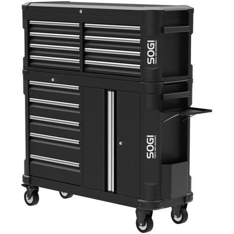 KIT Cassettiera + carrello portautensili SOGI X6 - 8+5 cassetti - 1 vano 2 ripiani - 4 ruote e maniglie per il trasporto