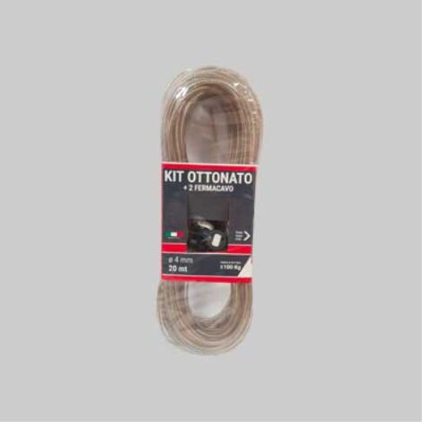 Kit cavetto stendibiancheria matassa   ø 4 mm - 20 mt - con due fermacavi
