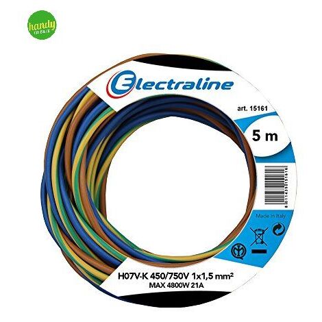 Kit cavo unipolare Electraline1x1,5 m5 nr/bl/gl