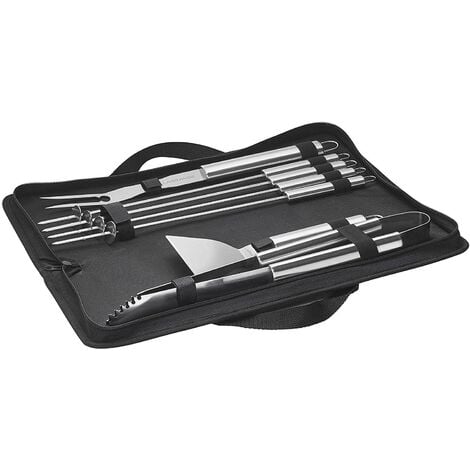 Kit cccessoires plancha et barbecue lagrange - contient 1 pic a viande, 1 spatule, 1 pince et 4 pics a brochette.