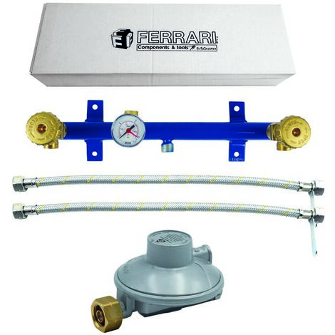 Kit centralina con 2 attacchi 3kg con valvola e manometro