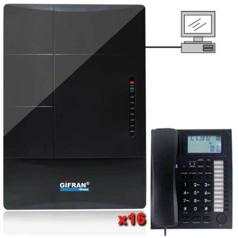 Kit Centralino telefonico 16 interni + 10 telefoni tipo