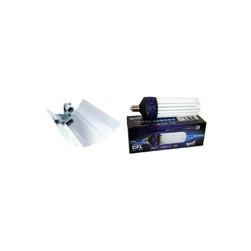 Kit éclairage - Croissance et Floraison - Ampoule cfl Dual 300W + Réflecteur miroir 50x40 cm