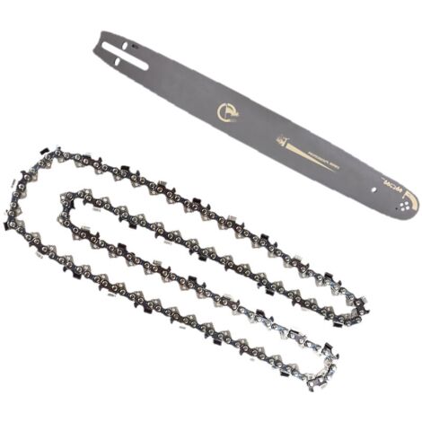 Kit Chaine Guide 50 cm, 20 pouces + 2 chaines 76 maillons pour tronçonneuse A
