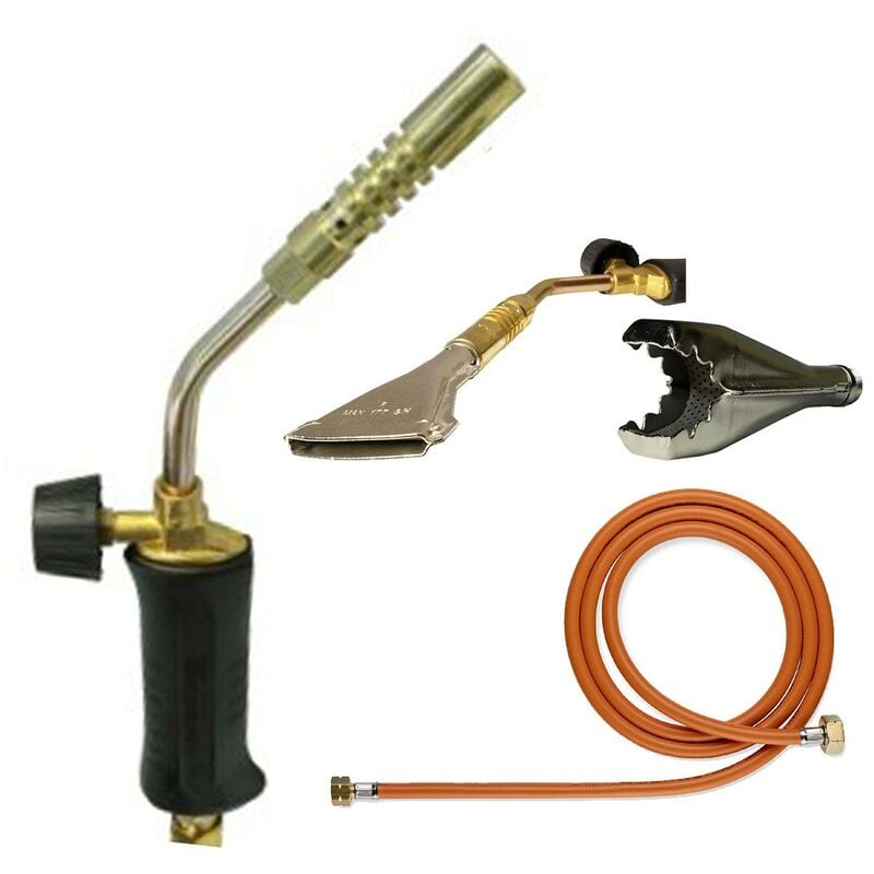 Chalumeau à gaz 3 bruleurs Soudure Polyvalent 3 buses + Tuyau gaz 1.5m Flamme 1850°C KEMPER