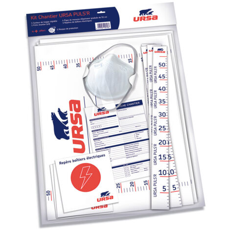 Ursa – Kit chantier complet avec masque de protection – Outils pour isolation – Mesures précises – Compatible trappes d'accès standard