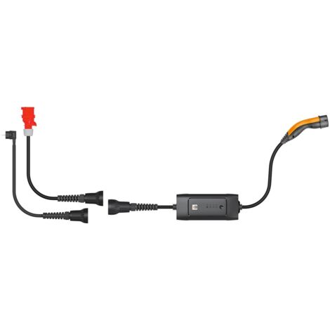 Kit Chargeur Portable Universal, Type 2, jusqu'à 22 kW, 6 m, (5555924002) 32 A, triphasé, pour la recharge de voitures hybrides et électriques avec raccordement de Type 2, 2 adaptateurs inclus.