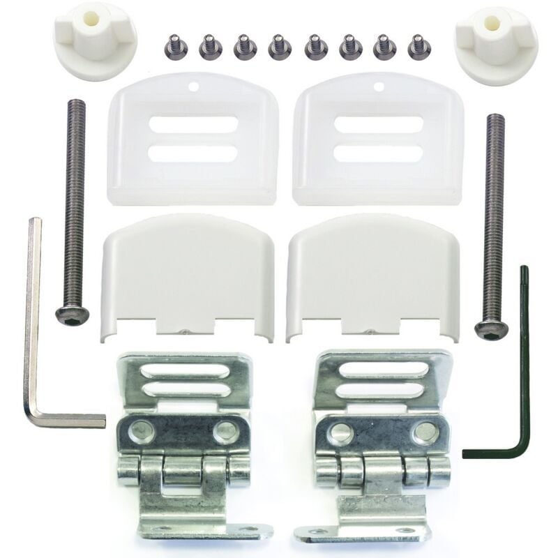 Olfa - Kit charnière capots blancs pour abattant Tradition, Europe, Universal (après 2016)