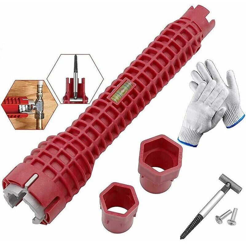 Image of Kit chiavi 8 in 1, attrezzo per tubature idrauliche, attrezzo per installazione rubinetto lavello