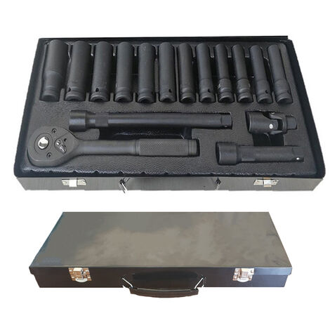 Kit Chiavi a Bussola 1/2 Cricchetto Reversibile 16PZ Bussole Profonde Prolunga