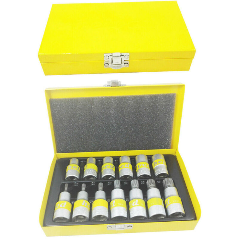 TrAdE Shop Traesio - Kit Chiavi A Bussola Torx Tipo Millerighe Helved Da 13pz Cromovanadio Hld10117 -