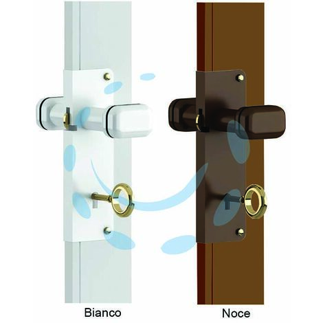 KIT CHIUSURA A CHIAVE CON DOGA PER PORTE A SOFFIETTO NOCE