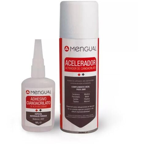 MENGUAL UCAFIX kit ucafix cianocrilato 50ml &43 acelerante 200ml , KIT UCAFIX Adhesivo instantáneoDe cianocrilato &43 acelerante 200mlCantidad: Adhesivo 50ml &43 Acelerante 200mlCARACTERÍSTICAS ACELERANTE:Lim