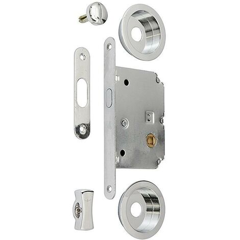 kit cierre puerta corredera red. cromo  ø56 exterior, d48 interior