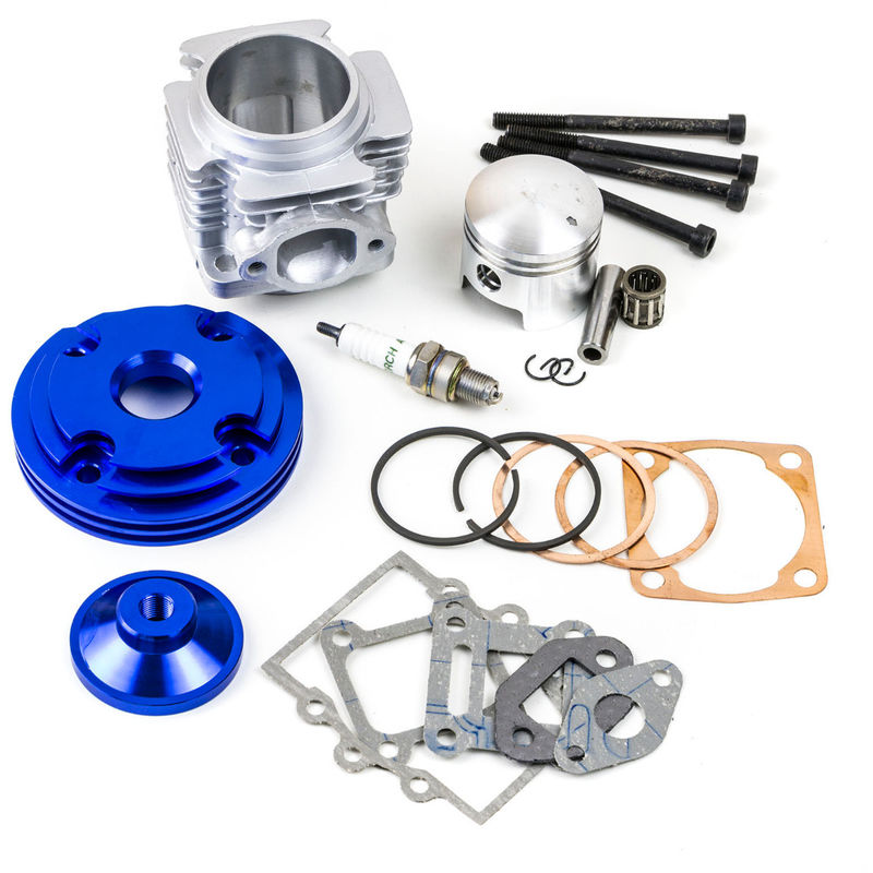 STI - Kit Cilindro 50cc Testa cnc Scomposta per Minimoto Racing Completo blu spinotto 12mm