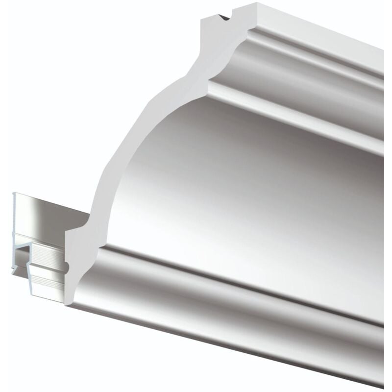 Artiteq - Kit Cimaise tableau DecoRail 200 cm + corniche Orac Decor C213 - 200 x 8 x 8 cm - vis & chevilles murs mixtes