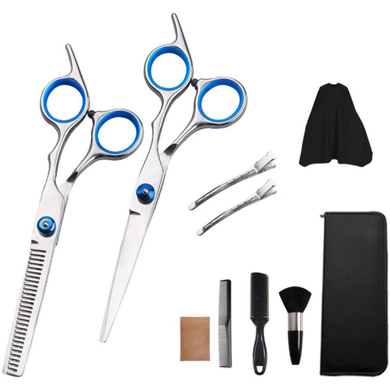 Sinbinta - Kit ciseaux cheveux, ciseaux coiffure professionnel de 6' ciseaux, 9 Pcs en Acier Inoxydable Amincissants Professionnels pour Coiffeur