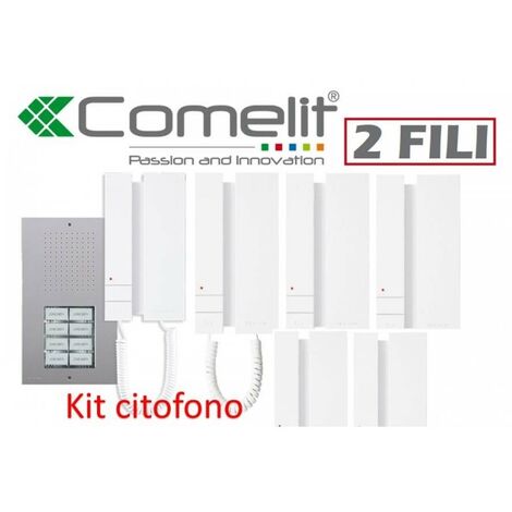 kit citofono cinque famiglie comelit 2 fili kca2061 5 famiglie citofoni 2738wa