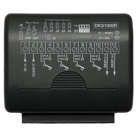 Kit clavier aluminium rétroéclairé Cardin DKS1000 + interface décodeur d&39automatisme de portail 4ch