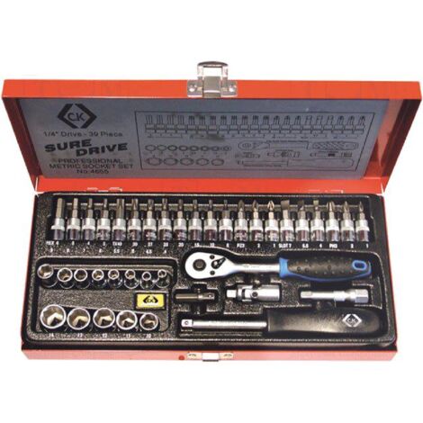 Kit Cle a cliquet avec 34 douilles et 21 embouts