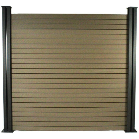 Kit Clôture 4.8 x 1.2 m composite - Kit de fixation offert - Marron