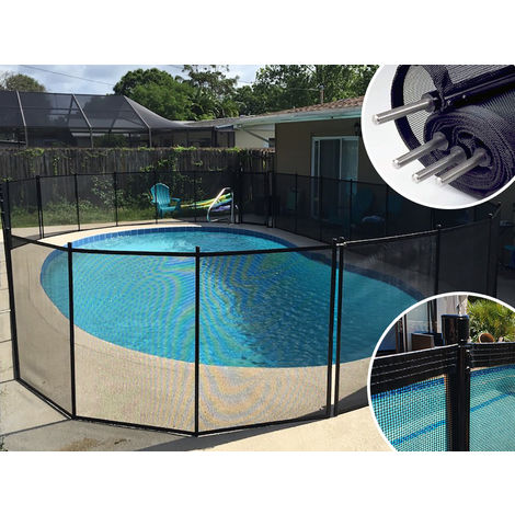Kit clôture piscine démontable PROTECT ENFANT Noire 16mm piscine 12x6m