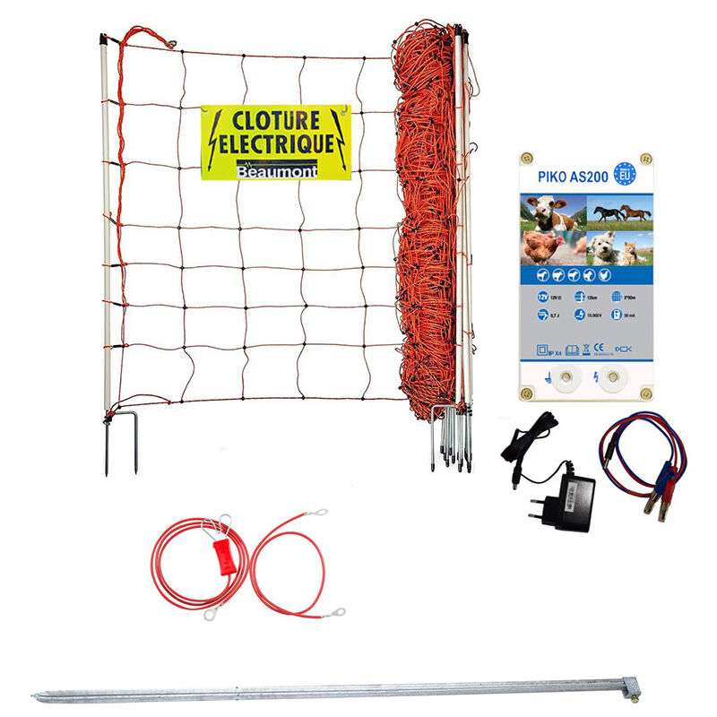 Kit clôture pour chien filet 50 m, 90 cm