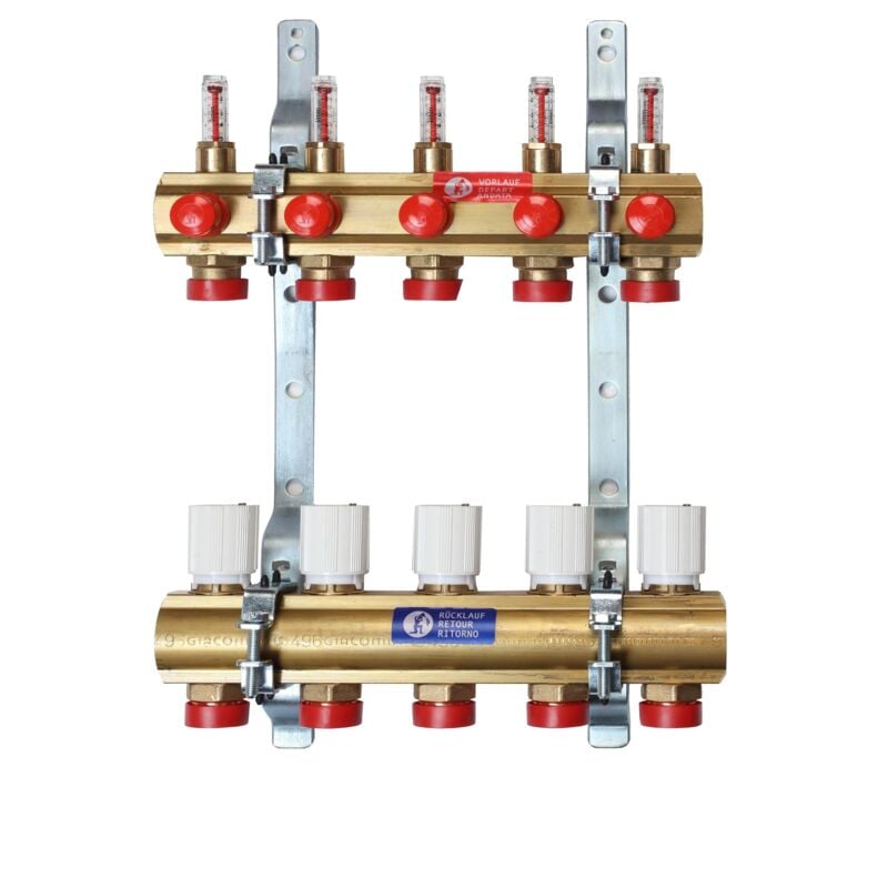 Giacomini - Kit collecteur prémonté avec débitmètre R553F 1'x18/2