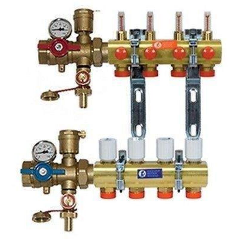 Collecteur KITR553FK prémonté avec débitmètre, 3 départs