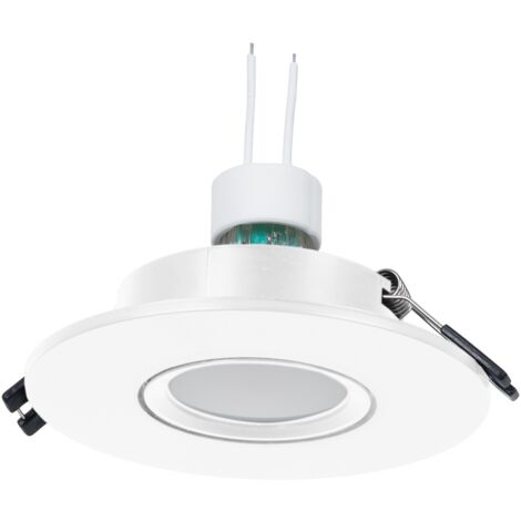 KIT Collerette spot encastrable Ø110mm (blanc) + Ampoule GU10 - Blanc Froid