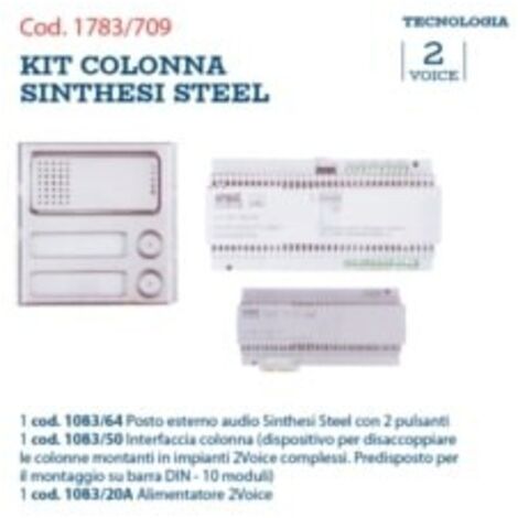 Kit Colonna Secondaria Steel 2Voice ( URMET cod. 1783/709 )