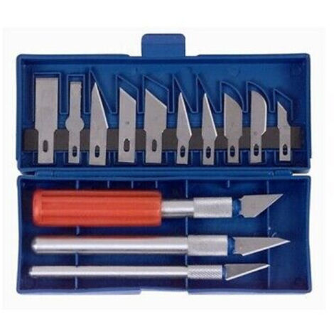 Kit Coltelli For Balsa 16 Pezzi Lame Di Acciaio Taglia Balza Modellismo